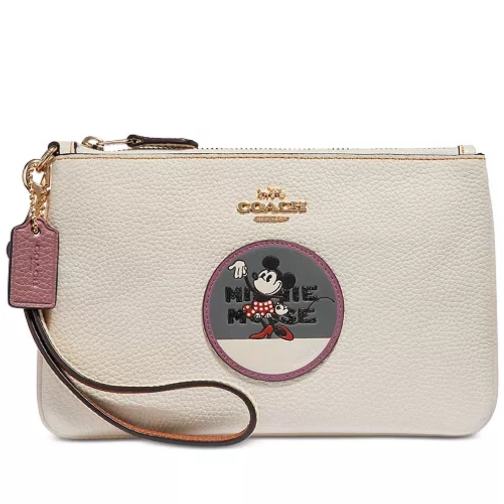 Coach White Minnie Mouse Wristlet